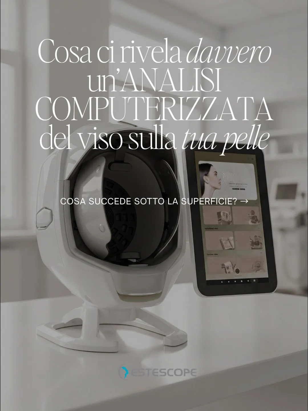 Il dispositivo di analisi computerizzata del viso con il suo schermo: cosa ci rivela davvero un'analisi computerizzata sulla tua pelle.